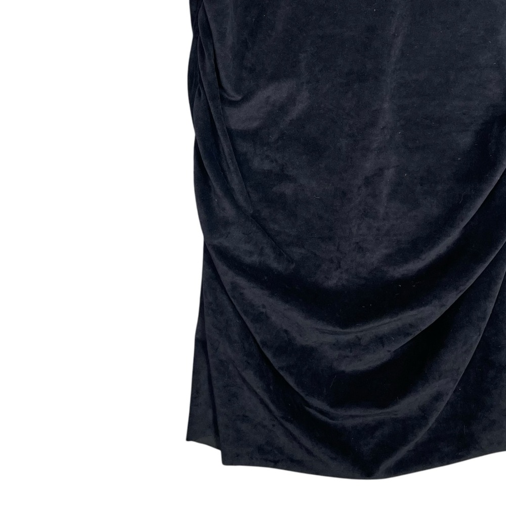 Standard James Perse Women Dress Body Con Boat Neck Velvet Ruched Black 2 Party - Picture 8 of 11